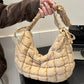 Bubble Texture Ruched Strap Quilted Shoulder Bag