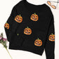 Pumpkin Round Neck Long Sleeve Knit Top