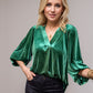 V-Neck Three-Quarter Sleeve Blouse