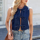 Tied Round Neck Denim Vest