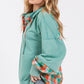 SAGE + FIG Full Size Plaid Print Washed Hoodie