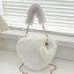 Heart Shape Faux Fur Handbag