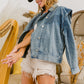 BiBi Button Up Long Sleeve Denim Jacket