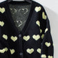 Heart V-Neck Button Up Long Sleeve Cardigan