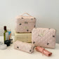 3 Piece Bow Quilted Cloth Storage Bag Set