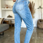 Judy Blue Full Size Distressed Straight Jeans with Patch Pockets