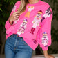 Nutcracker Print Round Neck Long Sleeve Sweatshirt