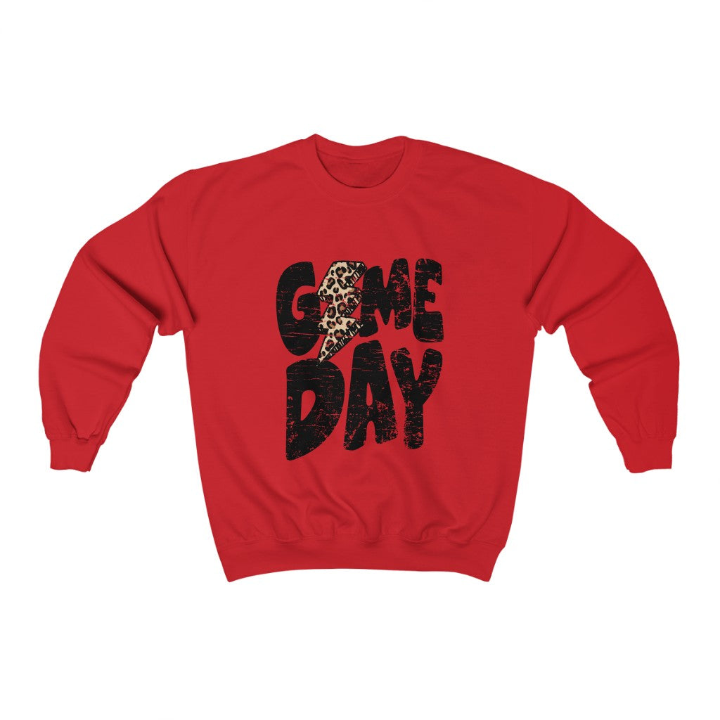 Game Day Cheetah Lightning Bolt Sweater - bluehighlandbtq