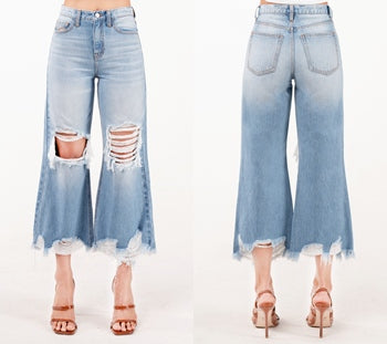 CEROS Jeans - Distressed High Rise Cropped Straight - bluehighlandbtq