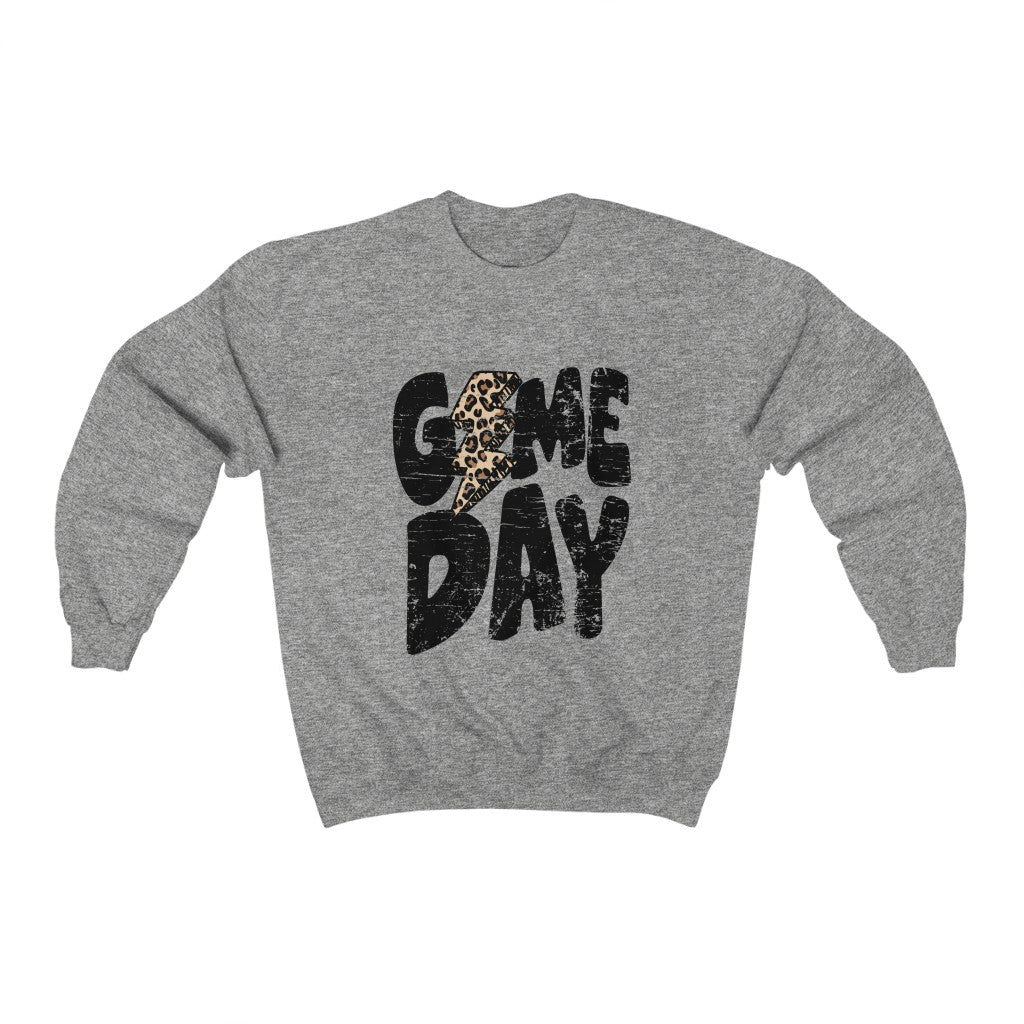 Game Day Cheetah Lightning Bolt Sweater - bluehighlandbtq