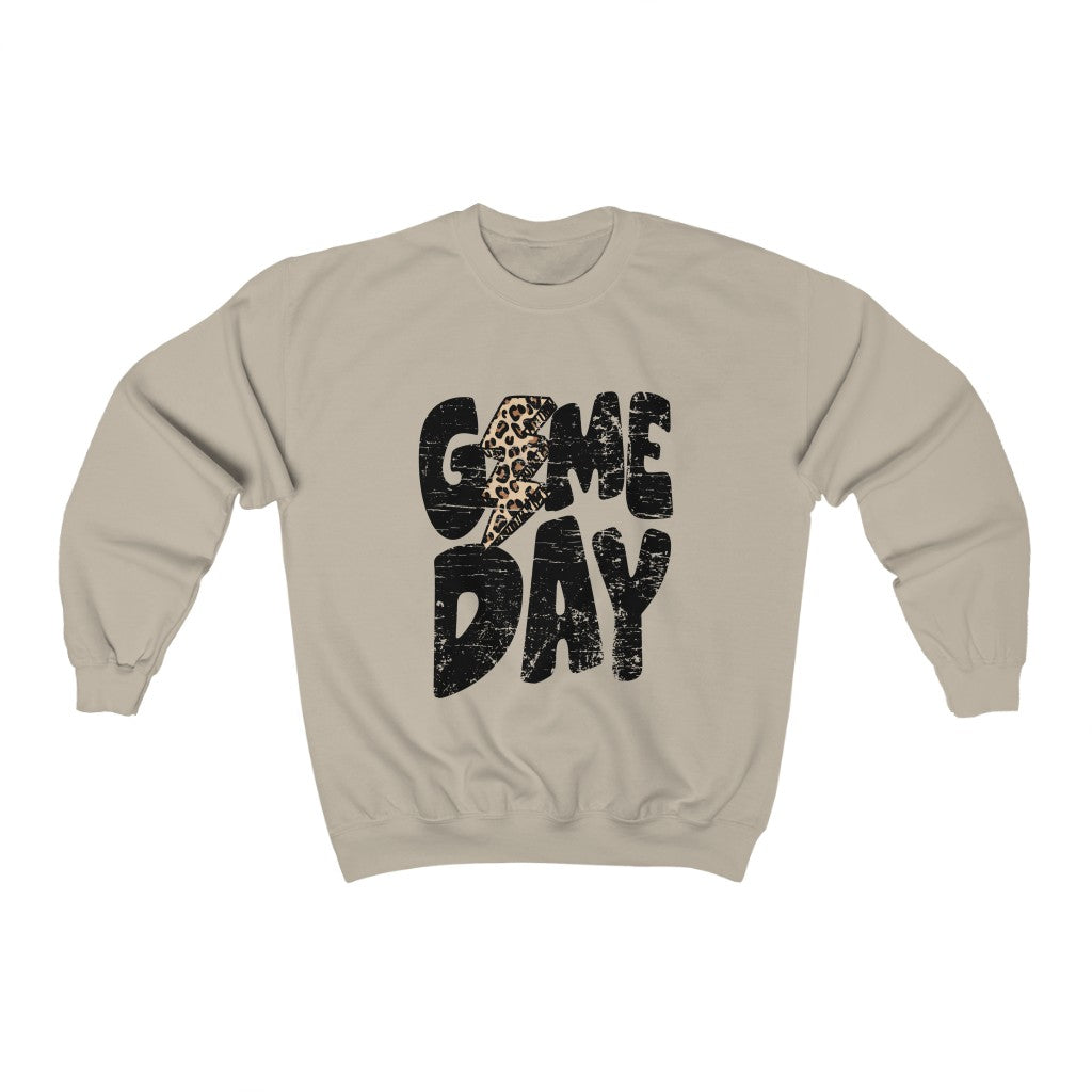 Game Day Cheetah Lightning Bolt Sweater - bluehighlandbtq